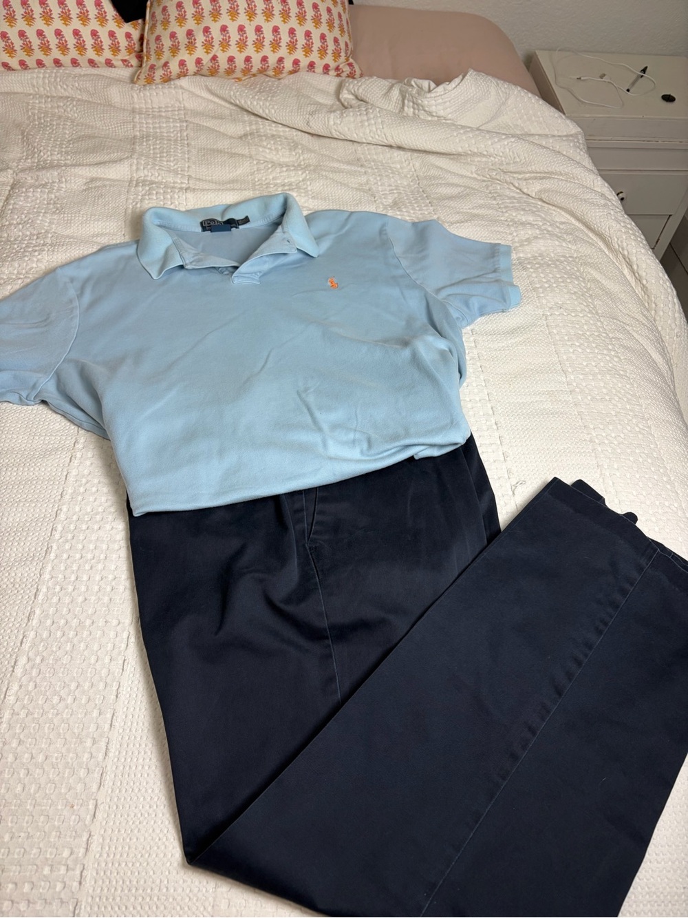 Ralph Lauren Men’s Light Blue Polo with Orange Pony Embroidery